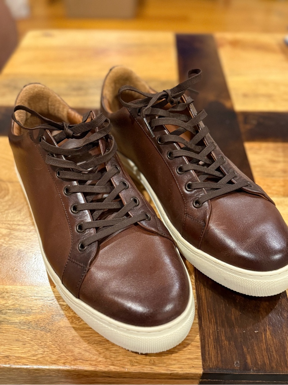 Thursday Boot Company Brown Leather Sneakers with White Sole